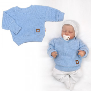 Rastúci oversize pletený svetrík pre bábätko sv. modrý Baby Nellys