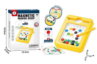 Tabuľka s farebnými magnetkami 12x16,5 cm.