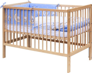 Detská postieľka s kompletnou výbavou Toro Scarlett 120 x 60 cm - modrá