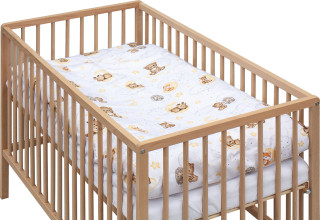 Detská postieľka s kompletnou výbavou prírodná 120 x 60 cm Lila béžová Scarlett