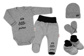 5-dielna súpravička do pôrodnice Little Prince Vel. 62 - šedá Baby Nellys