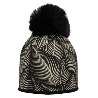 Dievčenská podšitá čiapka Merino s brmbolcom Palma čierna RDX
