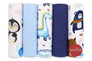 Bavlnené plienky box 70 x 80 cm 5 ks Jasmine Animals 3