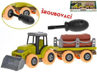 Traktor 28 cm skrutkovací voľný chod s vlečkou a kladami