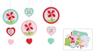 Kreatívna sada Závesné dekorácie Srdiečka a kvety Craft Kit Haba