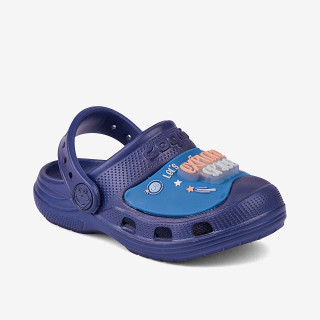 Detské nazúvaky clogsy tmavo modré Space Maxi svietiace Coqui