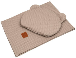 Waflová letná súprava vankúšika s prikrývkou Béžová Infantilo