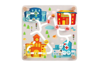 Vkladačka/edukačný labyrint Mesto/Recyklácia 2v1 drevený
