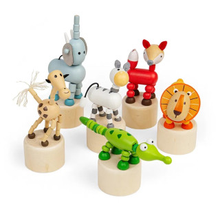 Drevené mačkacie zvieratká Safari Bigjigs Toys