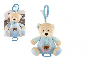 Medveď naťahovací plyšový 18x17 cm modrý 0+