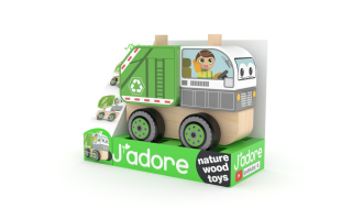 Skladacie drevené auto smetiari J'adore