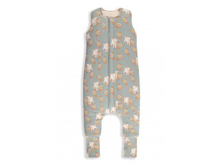 Celoročný spací vak s nohavicami Vintage Animals Sleepee Sky Blue/Cream