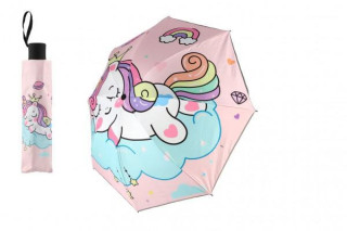 Dáždnik Jednorožec skladací 25 cm ružový