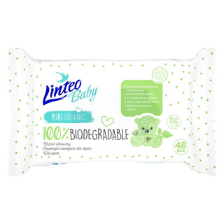 Detské vlhčené obrúsky Linteo Baby 100% BIODEGRADABLE 48 ks