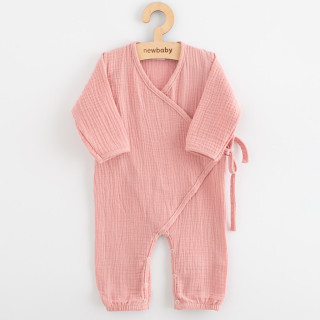 Dojčenský mušelínový overal pink New Baby
