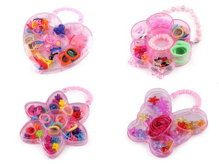 Súprava vlasových ozdôb a gumičiek v boxe