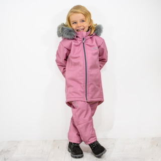 Dievčenské zimné softshellový kabát s baránkom Antique pink Esito Vel. 104 NOSENIE