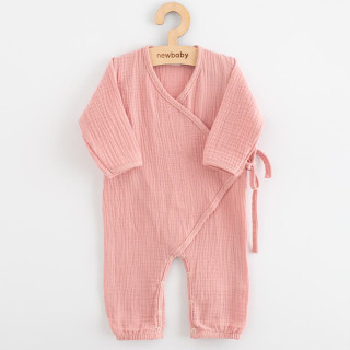 Dojčenský mušelínový overal pink New Baby