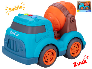 Auto stavebná miešačka 17 cm voľný chod na batérie so svetlom a zvukom 18 m+