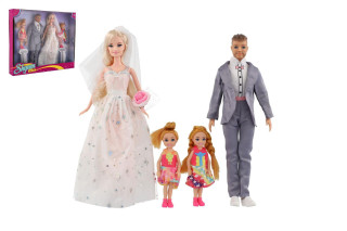 Bábika nevesta a ženích 30 cm s rodinou