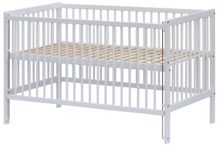 Detská postieľka Dominik - biela (borovica), sťahovacia bočnica 140 x 70 cm Scarlett