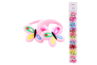 Gumičky do vlasov motýliky 2ks 10/bal
