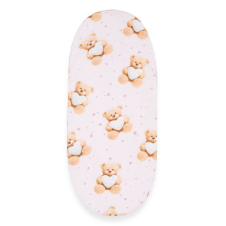 Bavlnená prestieradlo do kočíka Love Teddy Bear 35x75 cm pink New Baby