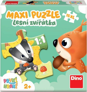 Prvé hranie Lesné zvieratká maxi puzzle 15 dielikov Dino
