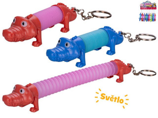 Krokodíl naťahovací/prívesok na kľúče so svetlom