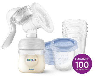 Philips AVENT Odsávačka materského mlieka manuálna + VIA 180 ml 5 ks