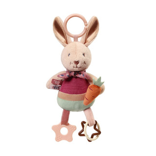 Závesná senzorická hračka Rabbit Karo pre bábätko – hrkálku a hryzátko BabyOno