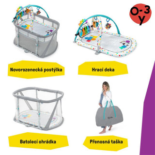 Postieľka s ohrádkou na hranie a klavírom 3 v 1 Kick & Snooze™ 0 m+ Baby Einstein