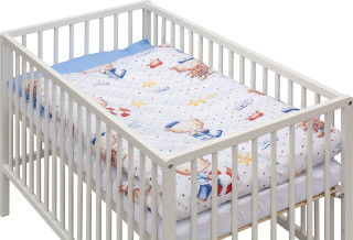 Detská postieľka s kompletnou výbavou biela 120 x 60 cm Doneto Scarlett