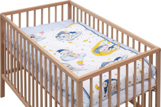 Detská postieľka s kompletnou výbavou 120 x 60 cm prírodná Lunito Scarlett