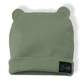 Zimná rebrovaná čiapka s uškami Color Sage zelená Esito