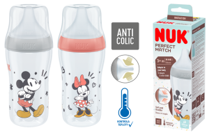 Perfect Match fľaša Mickey s kontrolou teploty 260 ml Nuk