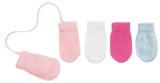 Pletené rukavičky so šnúrkou 9 - 12 mesiacov