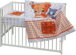 Detská postieľka s kompletnou výbavou 120 x 60 cm Tery Scarlett