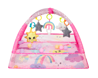 Hracia deka s hrazdou a loptičkami Pink Sky KikkaBoo