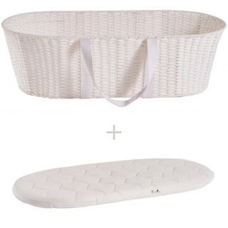 Ahojbaby Mojžišov košík pre bábätko Paper Dream white + matrac Basic