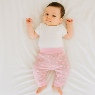 Nohavice buggy zateplené Bubliny ružové Baby Service