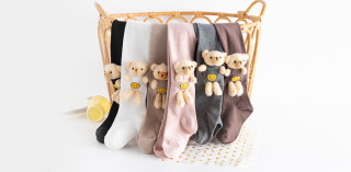 Detské balvnené pančucháče s aplikáciou plyšáka Be Snazzy