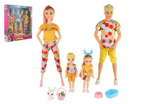 Bábika s panáčikom 30 cm s deťmi 2 ks - rodina s doplnkami