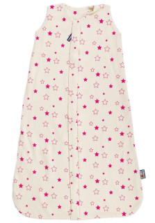 Letný spací vak biobavlna fuchsiové hviezdičky Kaarsgaren