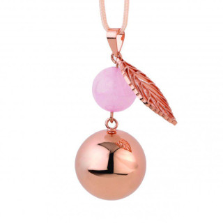 Tehotenská rolnička Fantasy Rose gold pearl leaf