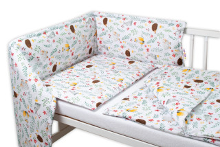 3-dielna sada Mantinel s obliečkami Kamaráti lúky biela Baby Nellys