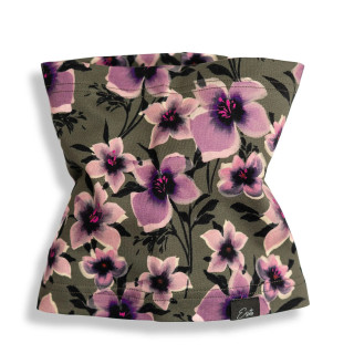 Bavlnený nákrčník Purple flower - zelený Esito