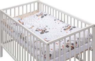 Detská postieľka s kompletnou výbavou biela 120 x 60 cm Gytaro Scarlett