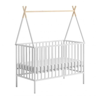 Detská buková postieľka 120x60 cm biela Teepee