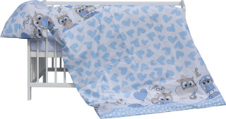 Detská postieľka s kompletnou výbavou Scarlett Kulíšek 120 x 60 cm - modrá